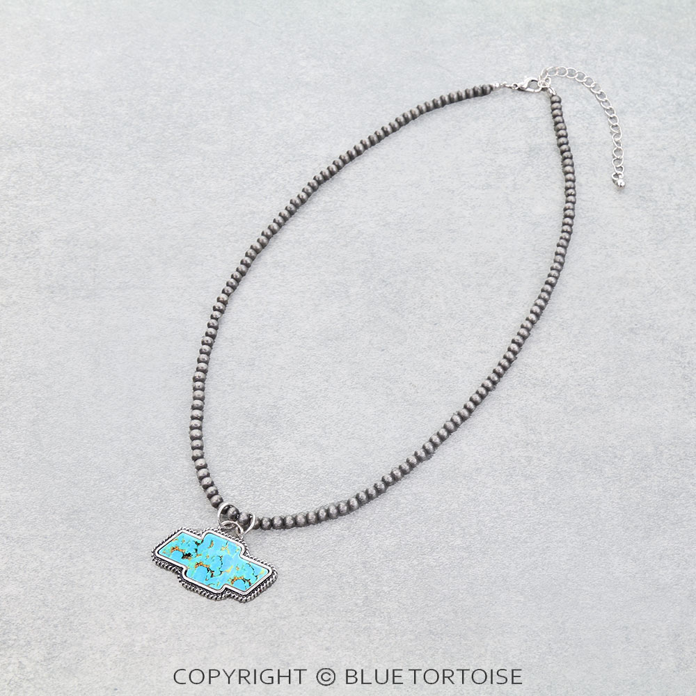 Western Car Logo Stone Necklace