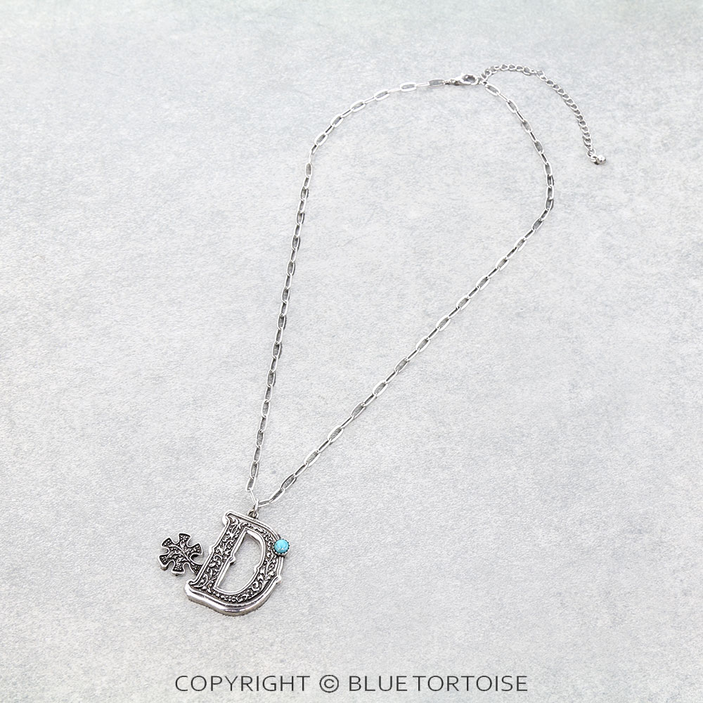 Western Filigree Spur Initial Necklace
