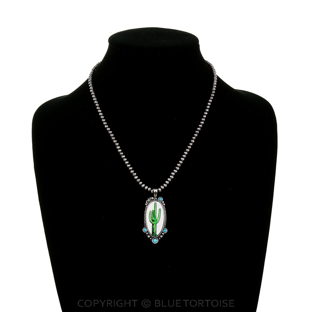 Western Cactus Print Necklace - Image 2