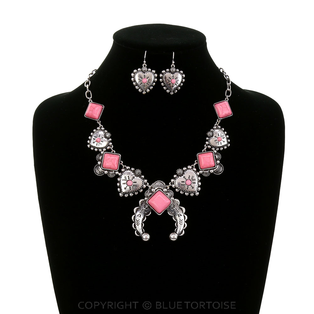 Western Squash Blossom Necklace Set - Image 2