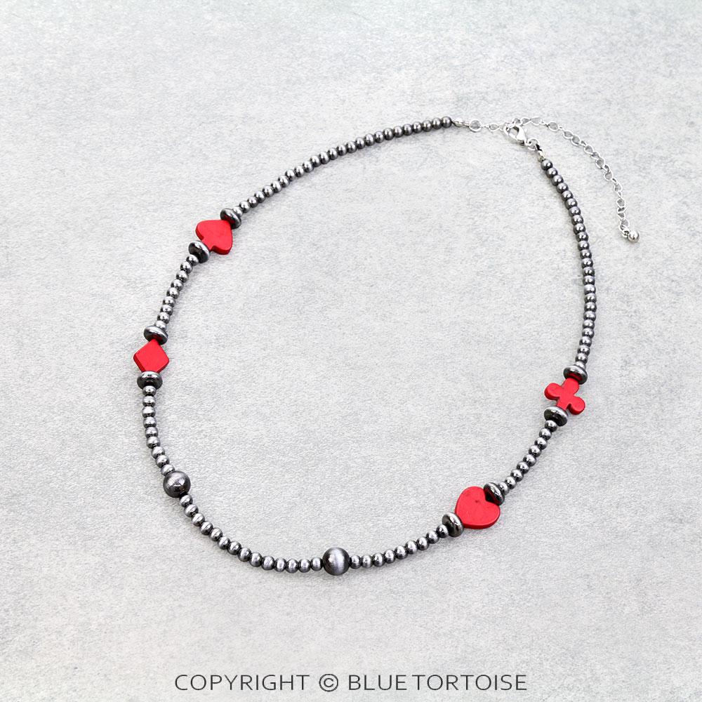 Card Theme Navajo Style Pearl Necklace