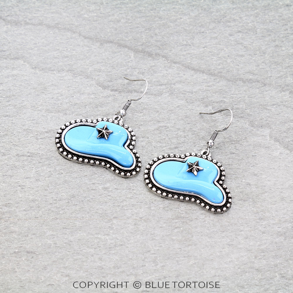 Western Cowboy Hat Dangle Earrings