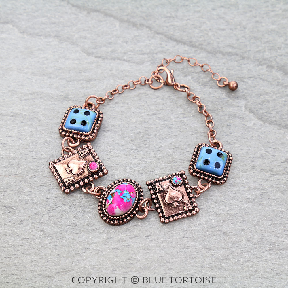 Western Casino Theme Link Bracelet