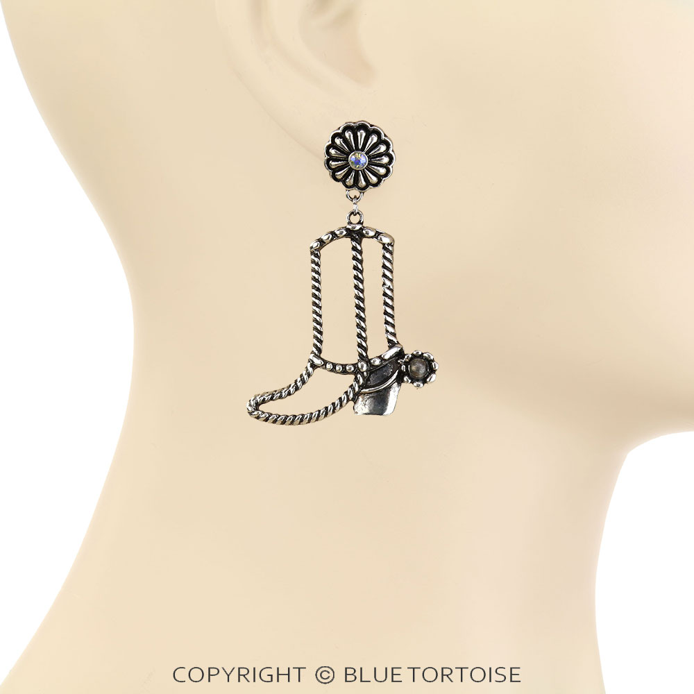 Western Rope TXR Boots Concho Stud Earrings - Image 2