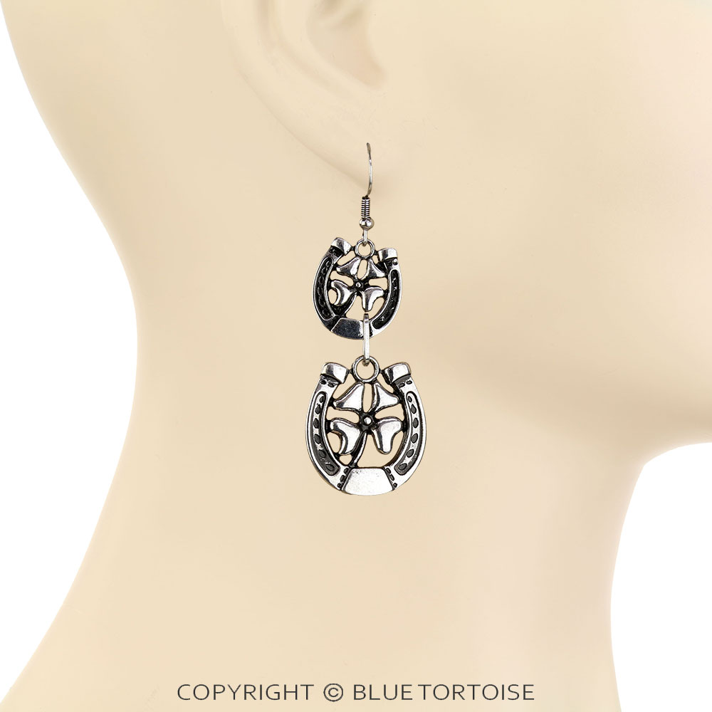Lucky Horse Groove Dangle Earrings - Image 2