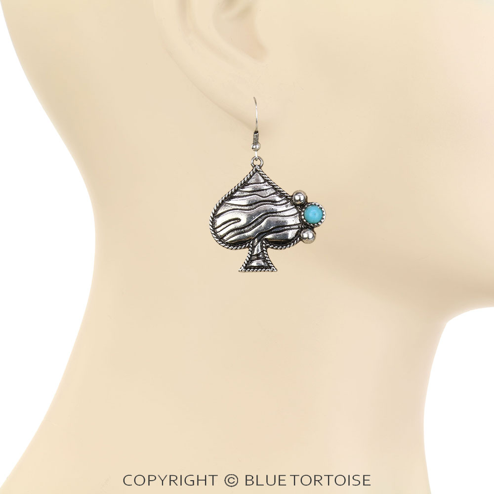 Leopard TXR Spade Dangle Earrings - Image 2