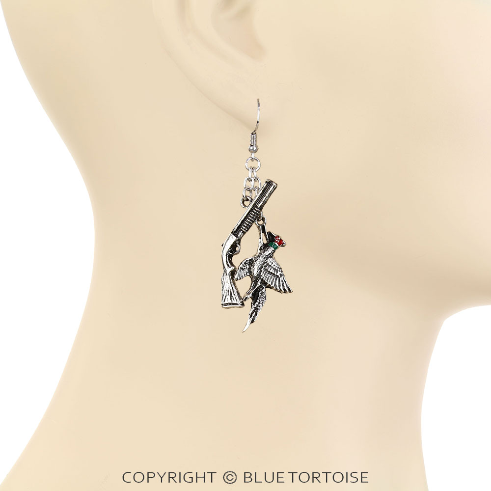 Western Hunted Pheasant Dangle Earrings - Image 2