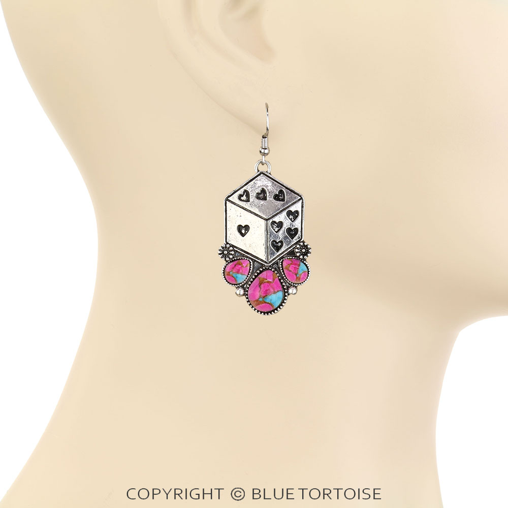 Dice Dangle Earrings - Image 2