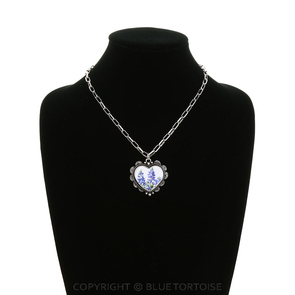Western Heart Bluebonnet Necklace - Image 2