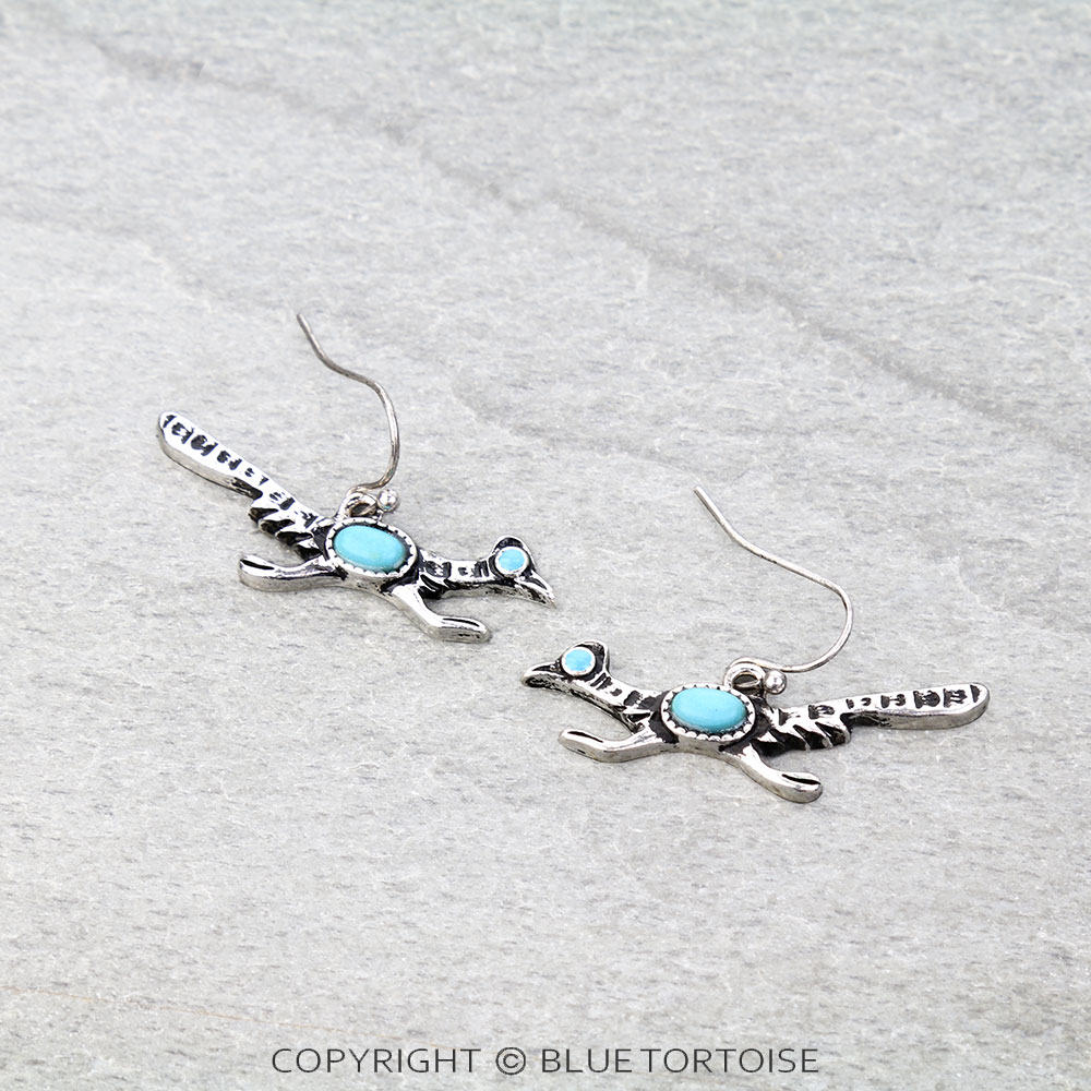 Western Road Runner Dangle Earrings