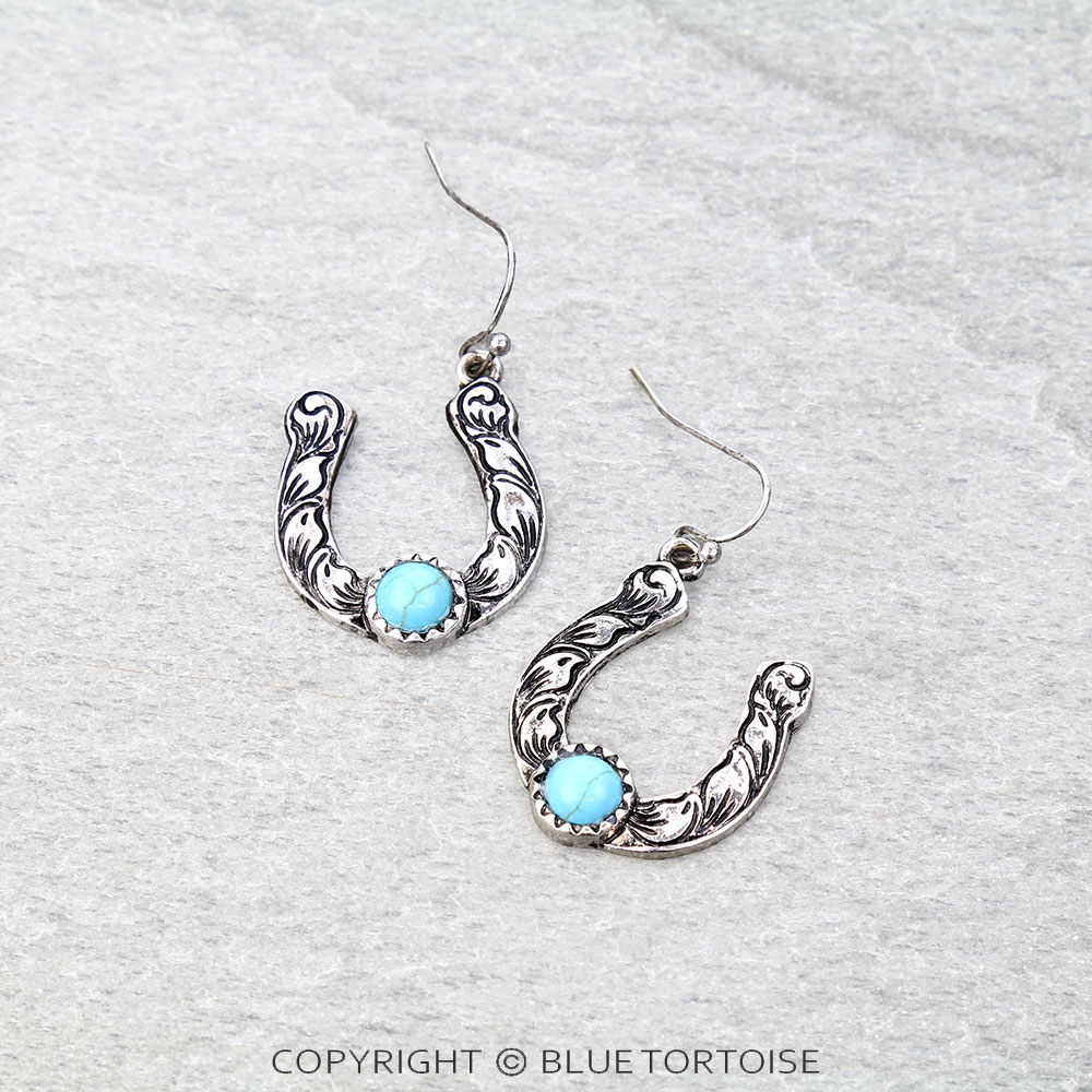 Western Horseshoe Dangle Earrings