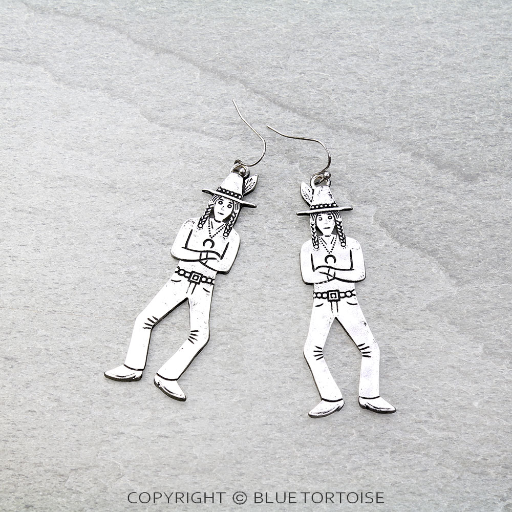 Western Dancing Cowgirl Dangle Earrings