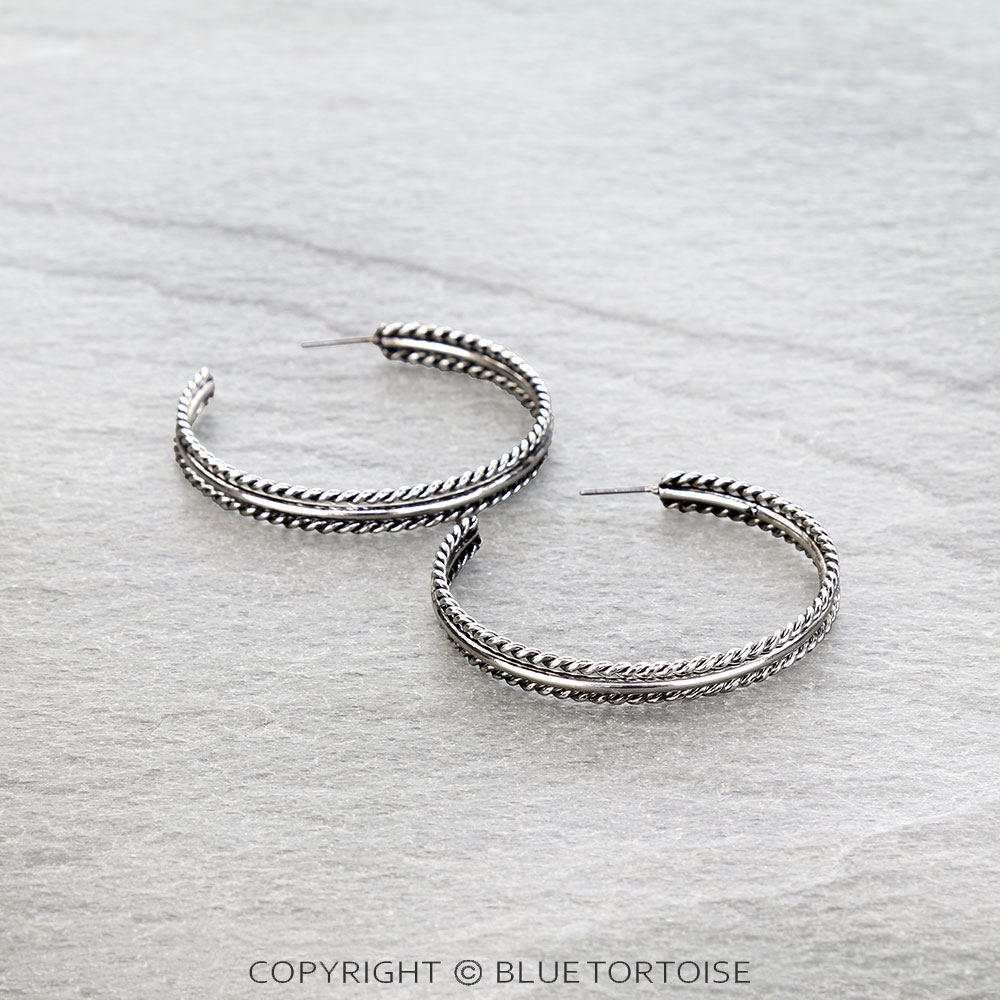 2" Western Rope TXR Hoop Earrings