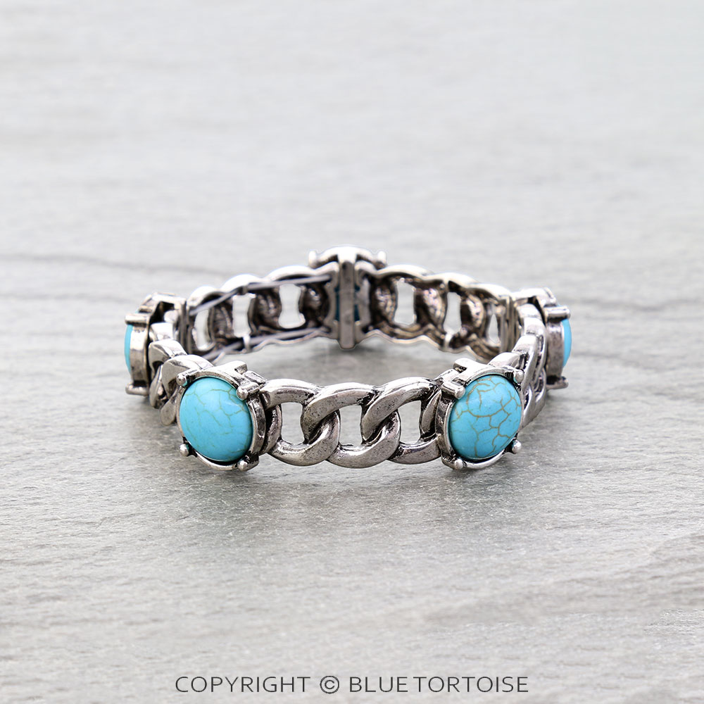 Western Stone Chain Stretch Bracelet - Image 2