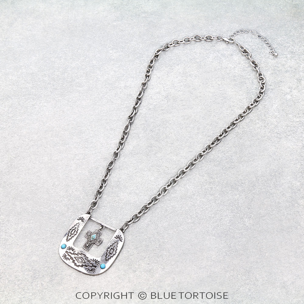 Western Cross Buckle Necklace