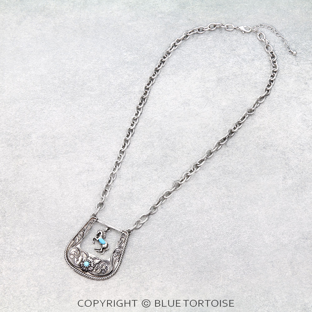 Western Horse Buckle Necklace