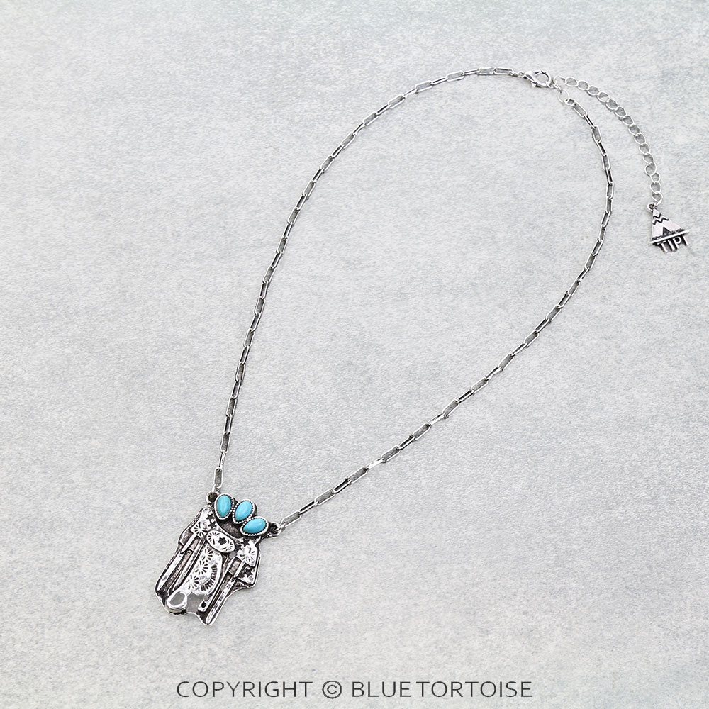 Western Saddle Stone Necklace