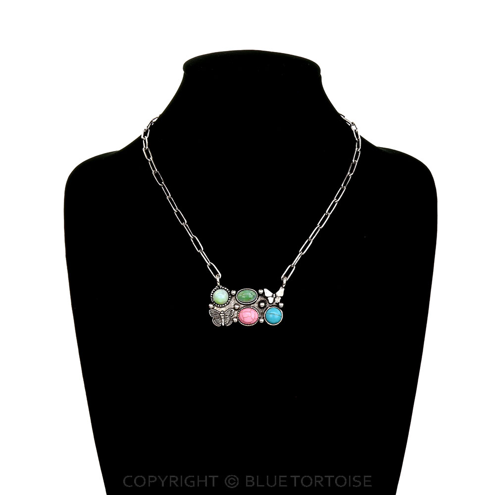 Western Butterfly Stone Necklace - Image 2