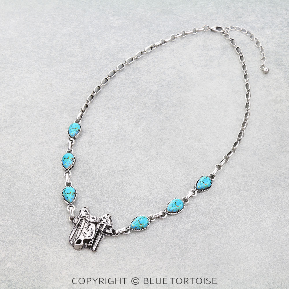 Western Saddle Stone Necklace
