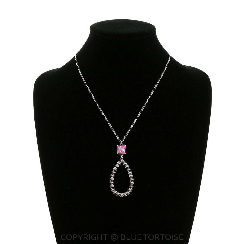 Navajo Style Pearl Teardrop Stone Necklace - Image 2