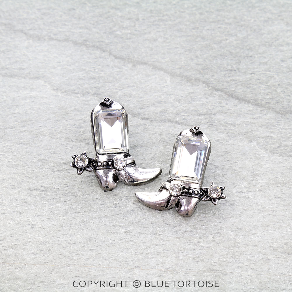 Western Cowboy Boots Stud Earrings