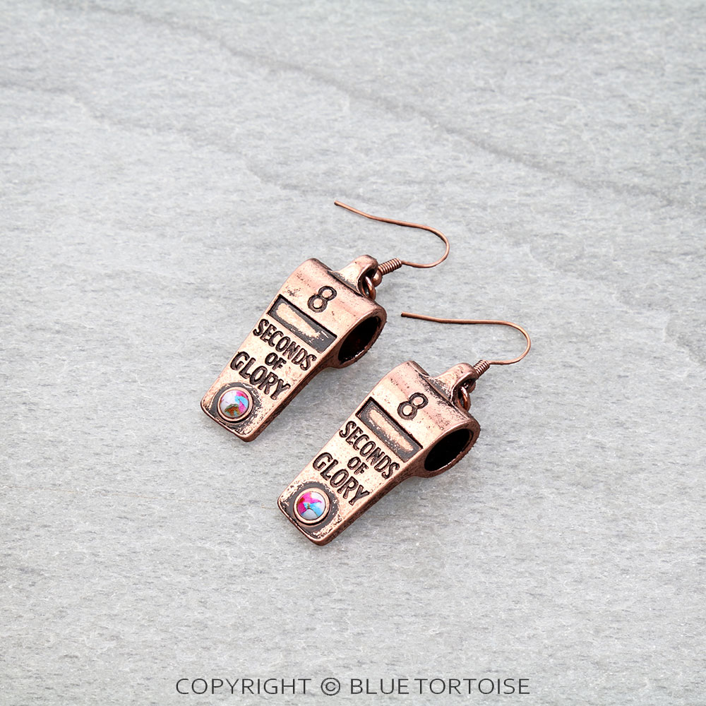 8 Seconds of Glory Whistle Dangle Earrings