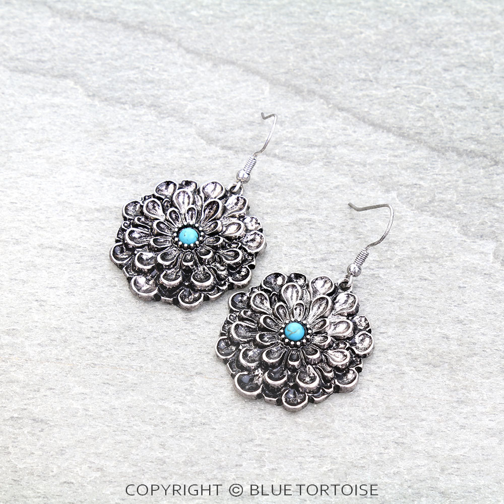 Western Flower TXR Dangle Earrings