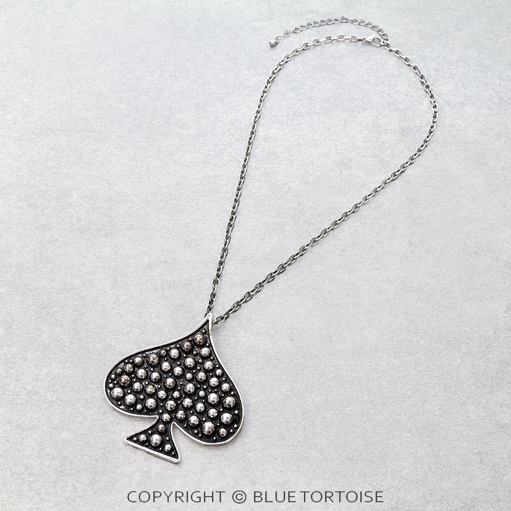 3D Ball Spade Pendant Necklace