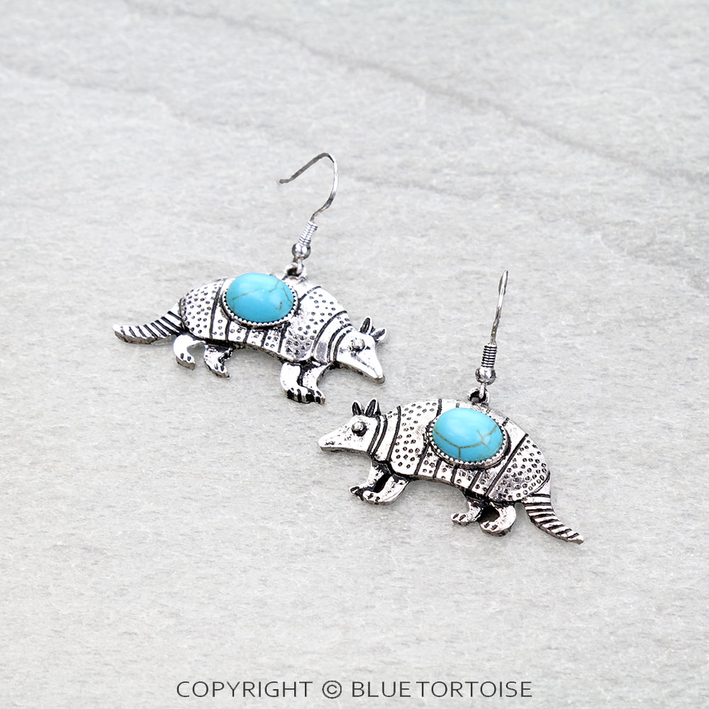 Western Armadillo Dangle Earrings