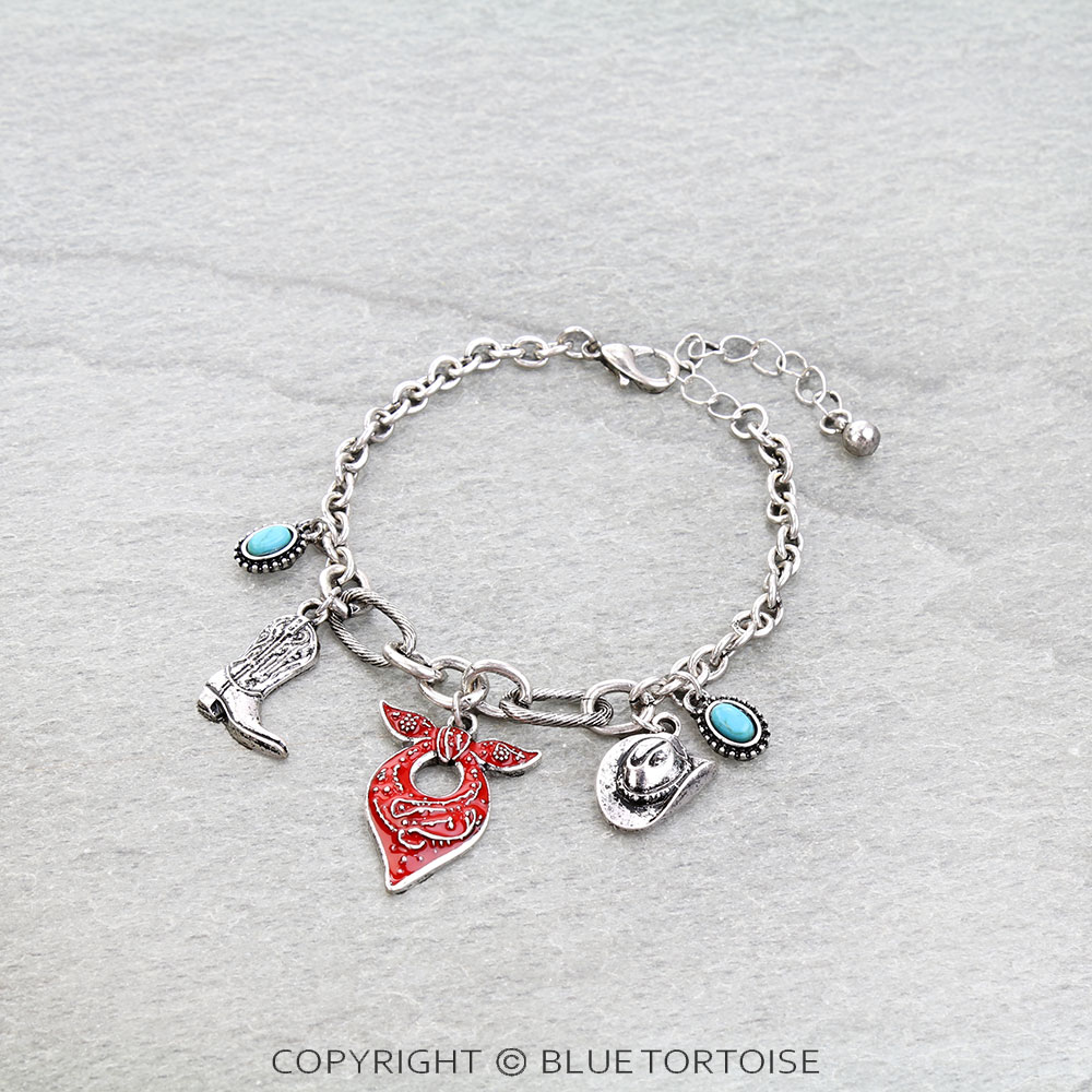 Western Multi Charm Link Bracelet