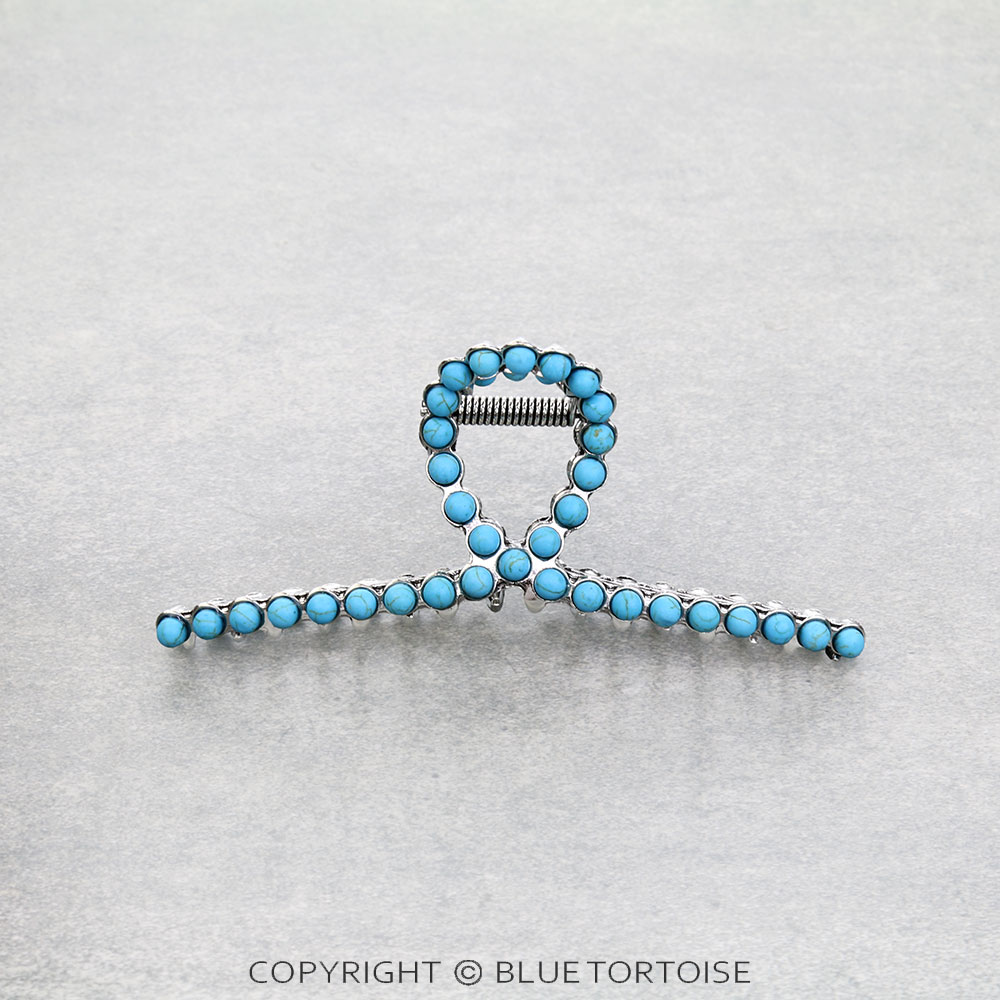 4.5" Western Navajo Style Bead Hair Claw Clip