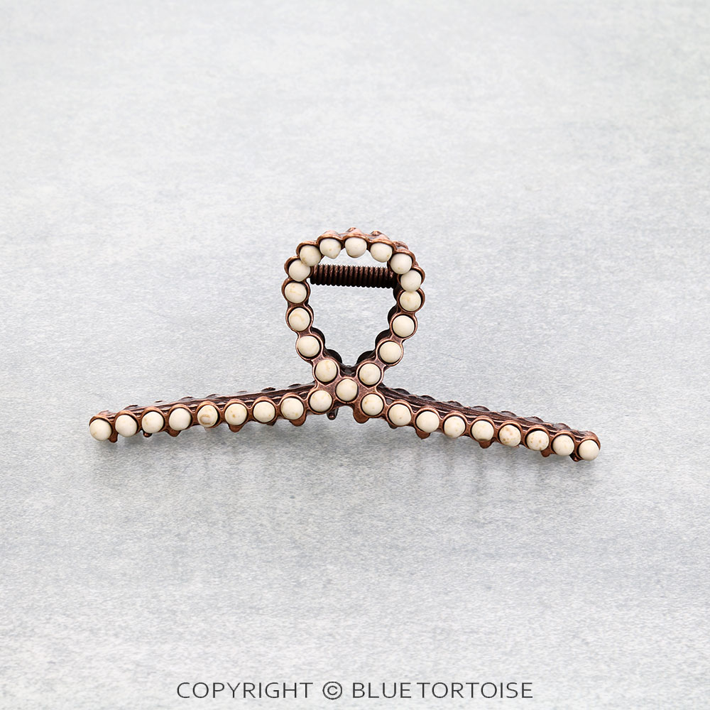 4.5" Western Navajo Style Bead Hair Claw Clip