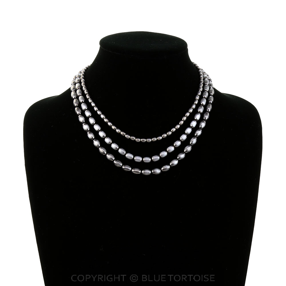 Navajo Style Pearl 3 Layer Necklace - Image 2