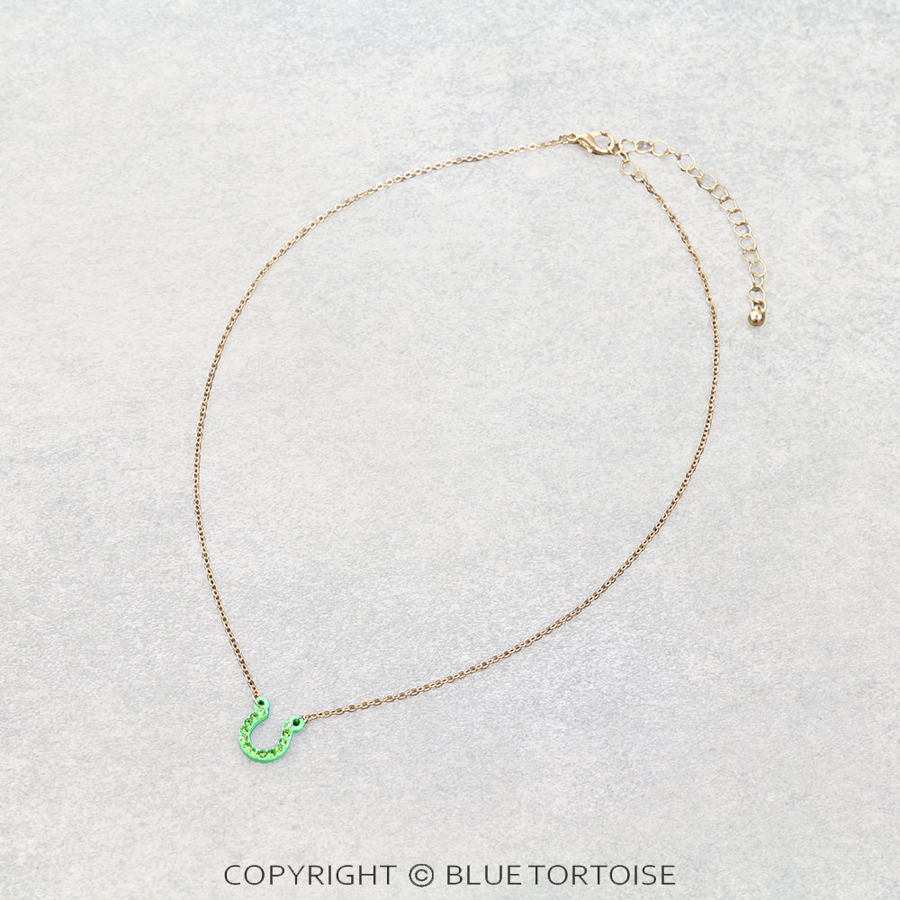 Pave Stone Horseshoe Necklace