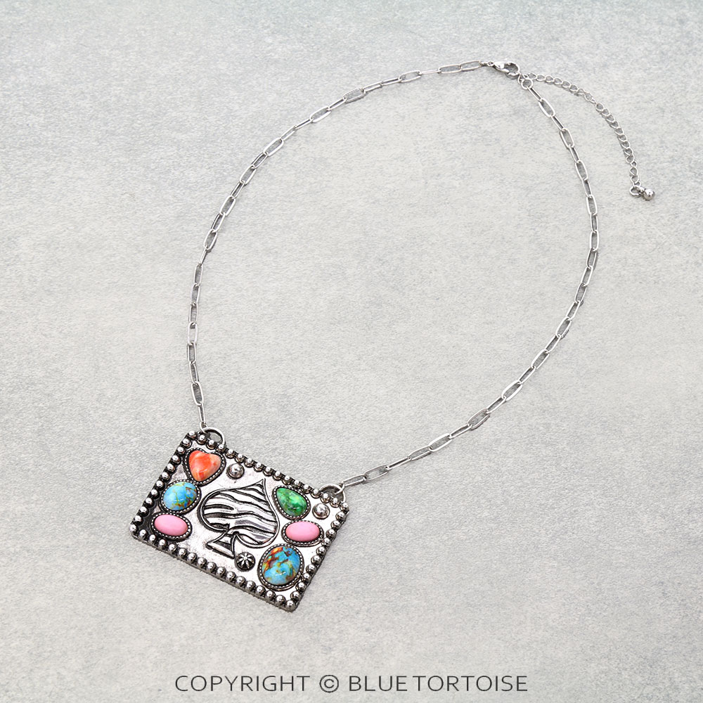Western Rectangle Spade Necklace