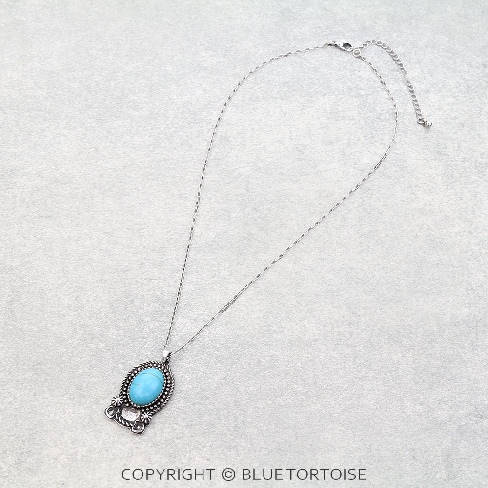 Western Horsebit Stone Necklace