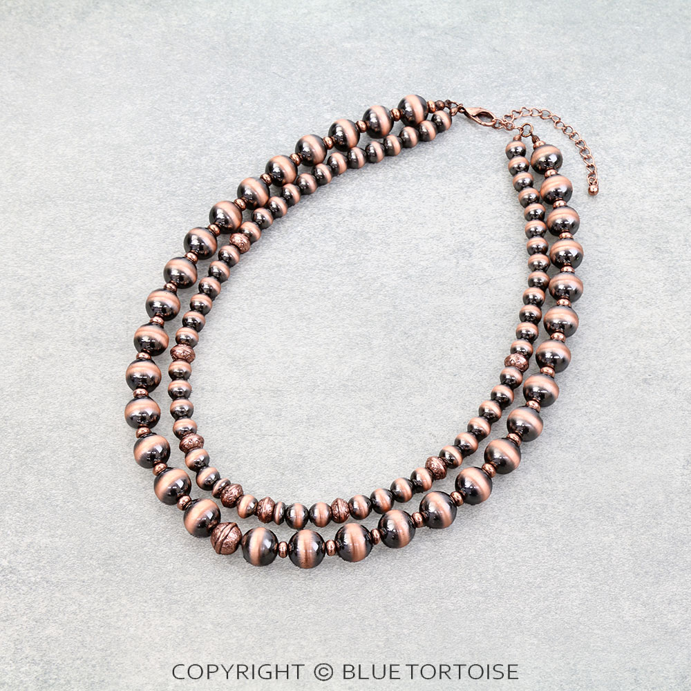 2 Layer Navajo Style Pearl Necklace