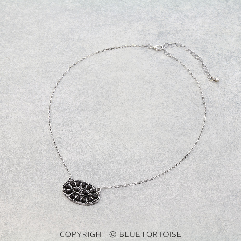 Western Concho Stone Necklace
