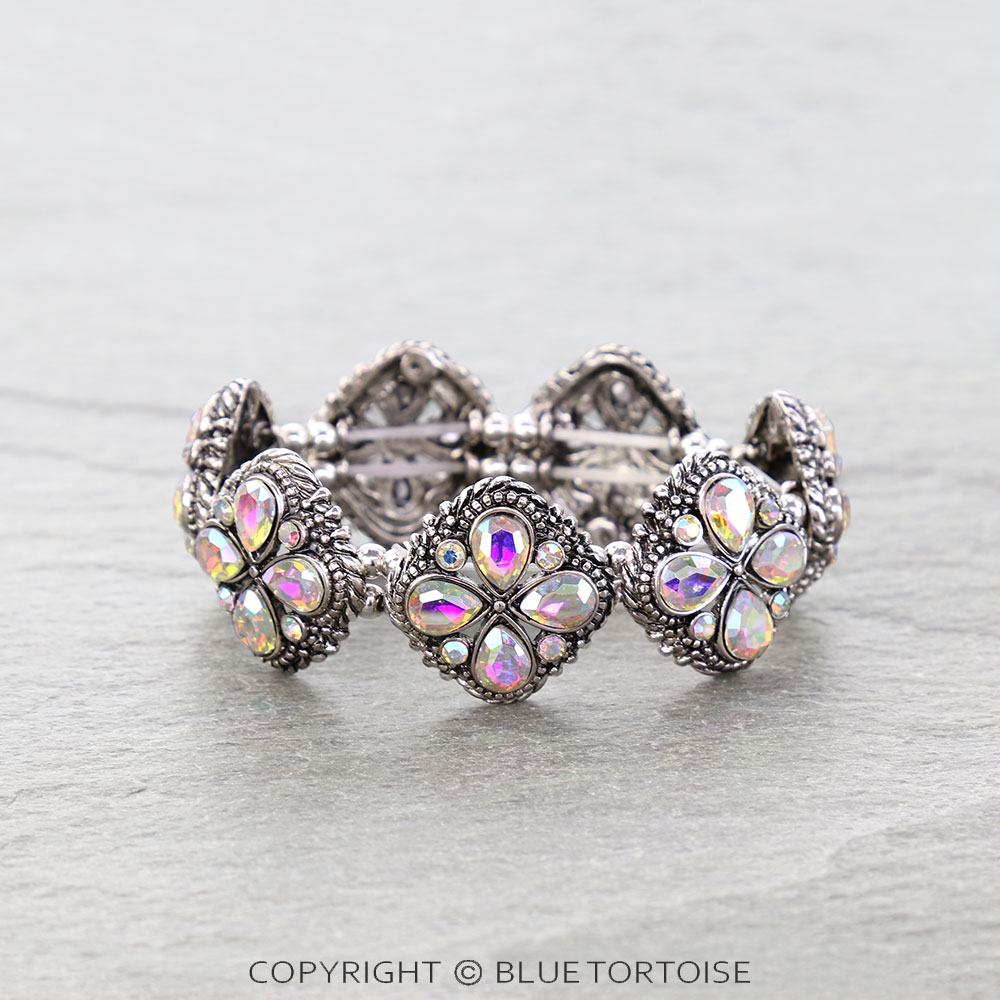 Western Flower Stone Stretch Bracelet