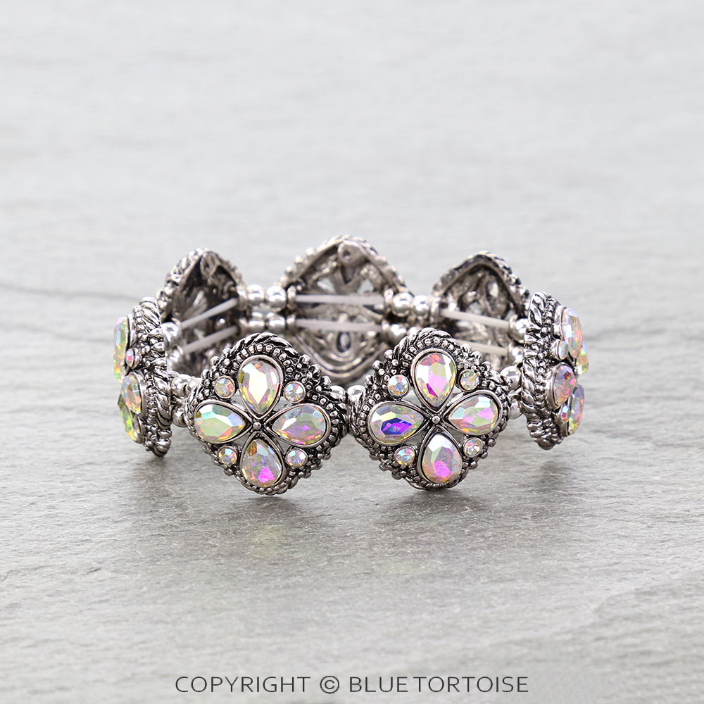 Western Flower Stone Stretch Bracelet - Image 2