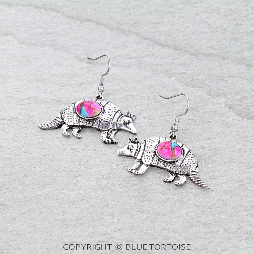 Western Armadillo Dangle Earrings