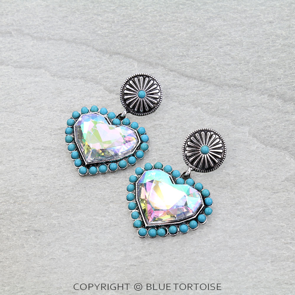 Western Heart Concho Stud Earrings