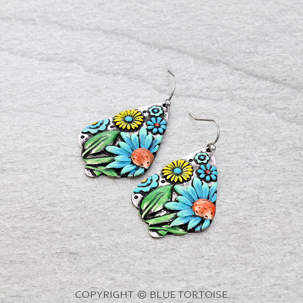 Western Sunflower Dangle Earrings