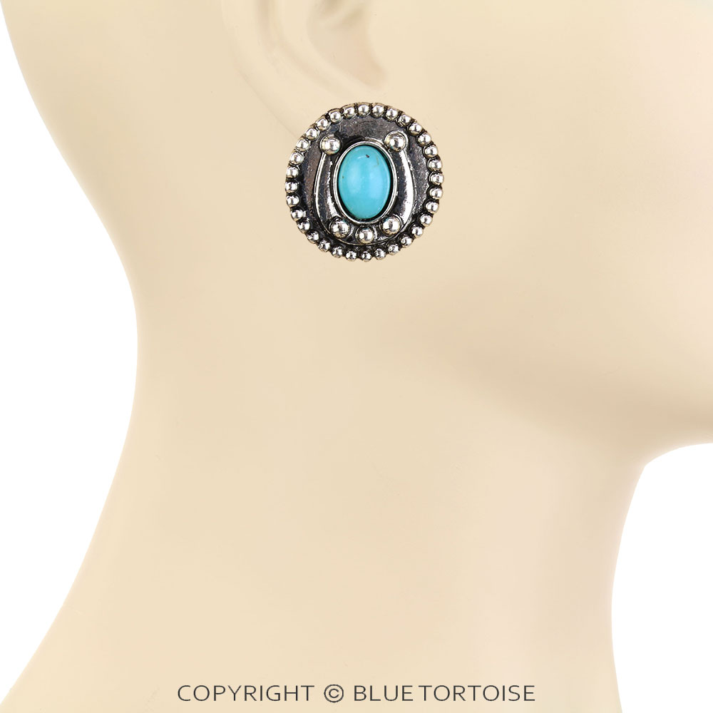 Western Horse Groove Stud Earrings - Image 2