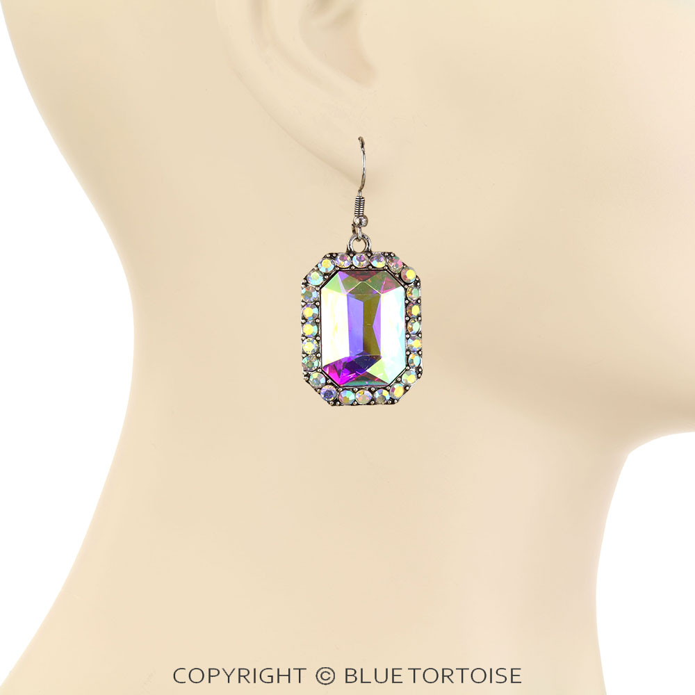 Western Octagon Stone Dangle Earrings - Image 2