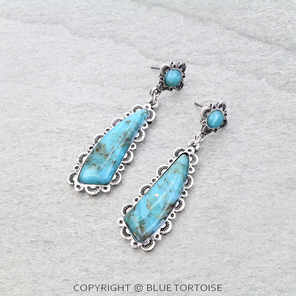 Western Hand Stone Stud Earrings
