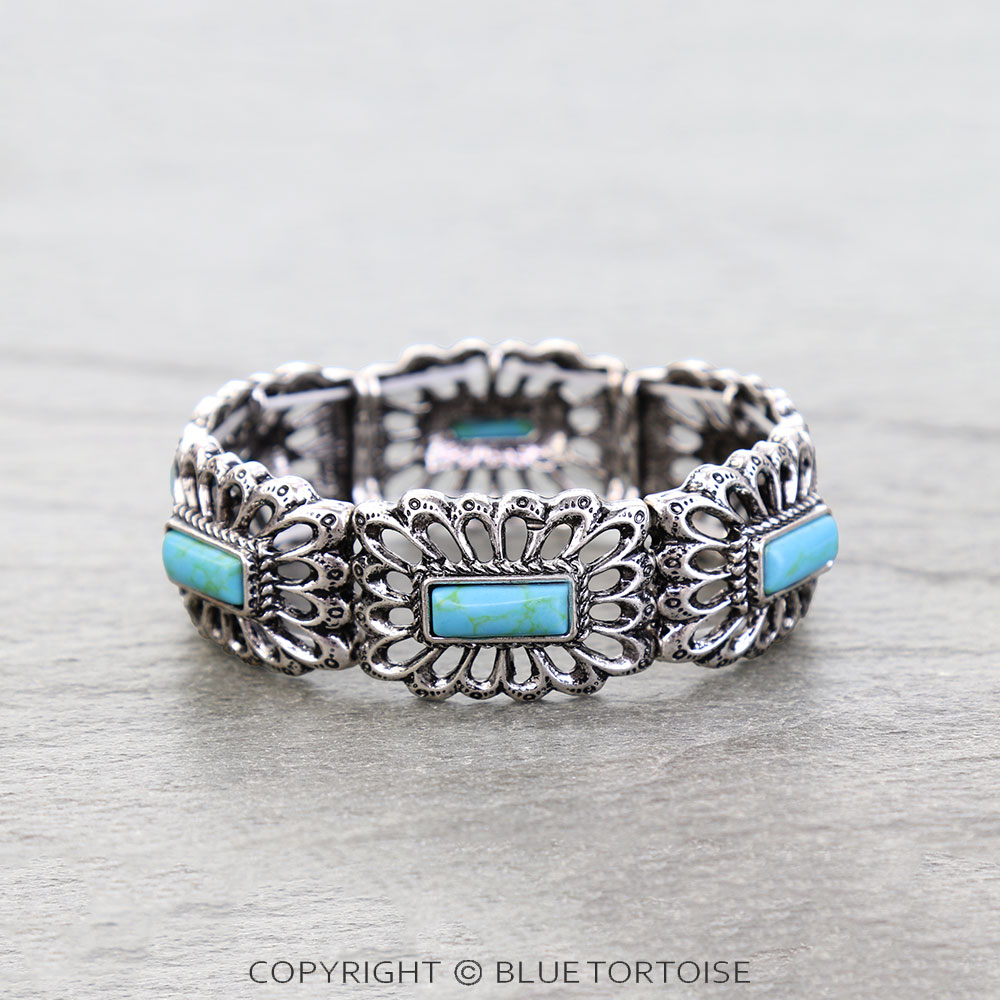 Western Bar Stone Stretch Bracelet