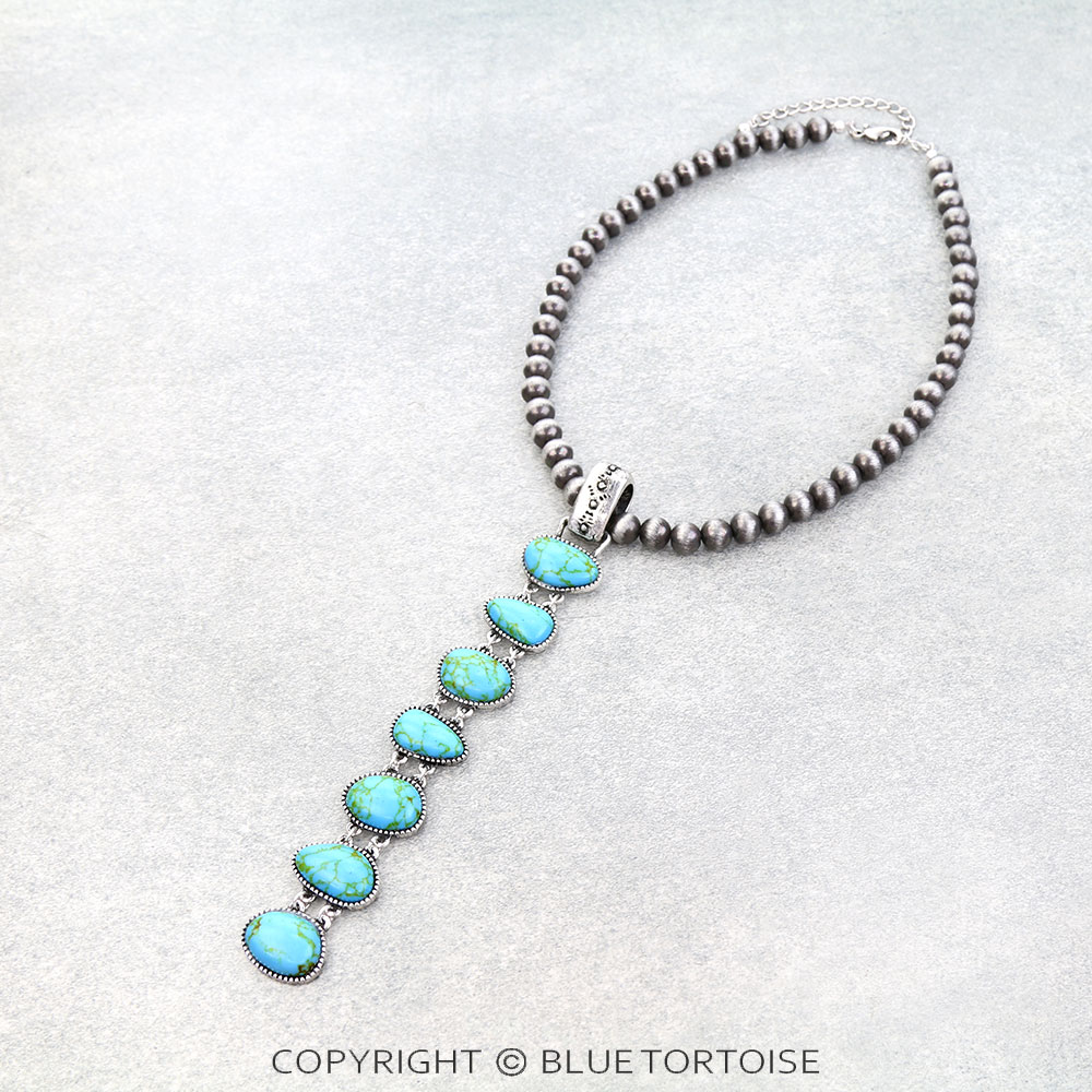 Western Hand Stone Drop Necklace