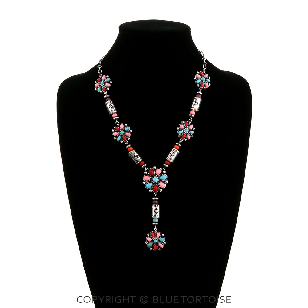Western Concho Cylinder Bead Necklace - Image 2