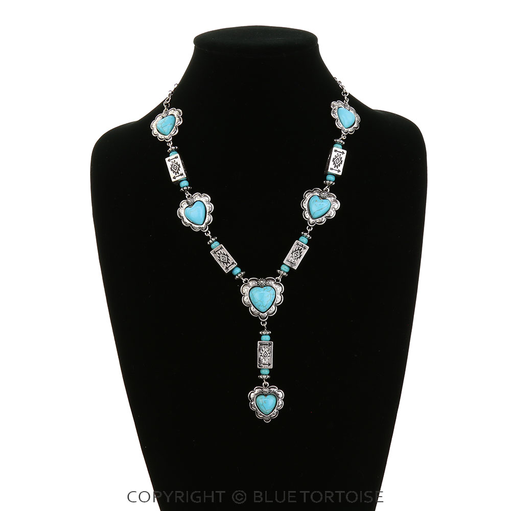 Western Heart Cylinder Bead Necklace - Image 2